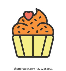 Cupcake icon vector image. Can also be used for Physical Fitness. Suitable for mobile apps, web apps and print media.