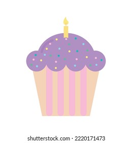 imagen vectorial de icono de cupcake con fondo blanco
