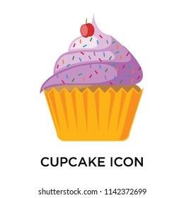 Cupcake icon vector isolated on white background for your web and mobile app design, Cupcake logo concept