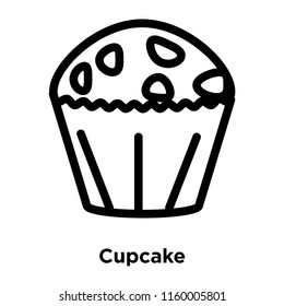 Cupcake icon vector isolated on white background, Cupcake transparent sign , line or linear sign, element design in outline style