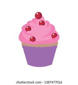 Cupcake icon vector isolated on a white background for web and mobile app design. Cupcake logo concept