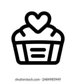 cupcake icon. vector line icon for your website, mobile, presentation, and logo design.