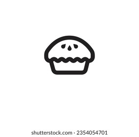 cupcake icon vector. Linear style sign for mobile concept and web design. cupcake symbol illustration. Pixel vector graphics - Vector.