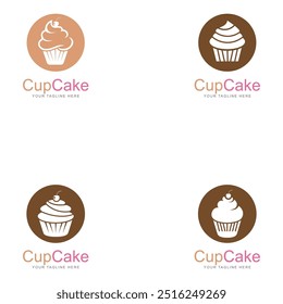 Plantilla de diseño de logotipo de Vector de icono de cupcake