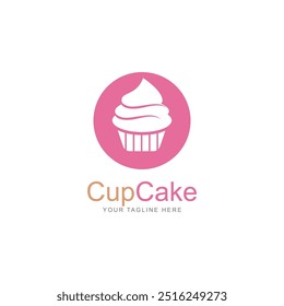 modelo de design de logotipo de vetor de ícone de cupcake