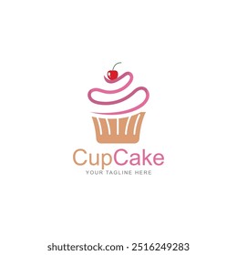 Plantilla de diseño de logotipo de Vector de icono de cupcake