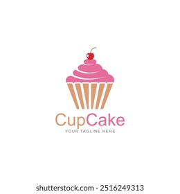 modelo de design de logotipo de vetor de ícone de cupcake