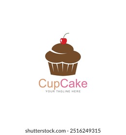 Plantilla de diseño de logotipo de Vector de icono de cupcake