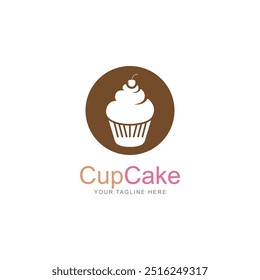 modelo de design de logotipo de vetor de ícone de cupcake