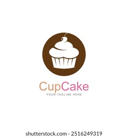 cupcake icon vector logo design template