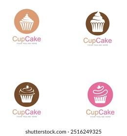 cupcake icon vector logo design template