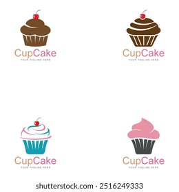 cupcake icon vector logo design template