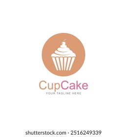 cupcake icon vector logo design template