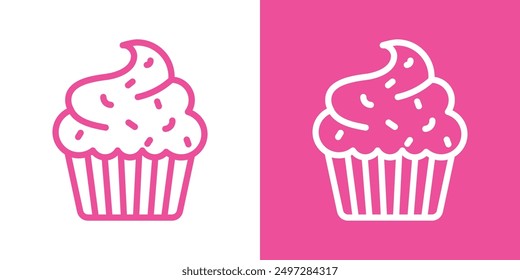 Cupcake icon vector logo set collection for web app ui