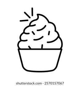 Cupcake icon Vector logo set flat