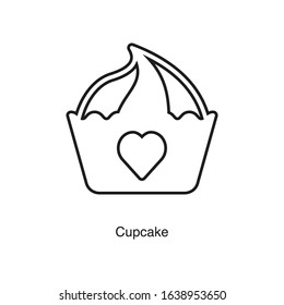 Cupcake icon vector on white background. Black icon illustration