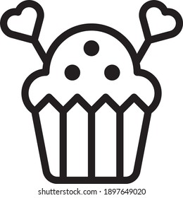 cupcake icon vector on white background
