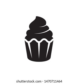 Cupcake icon vector. Cupcake sign symbol for design web. Simple design on white background.