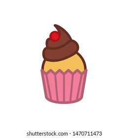 Cupcake icon vector. Cupcake sign symbol for design web. Simple design on white background.