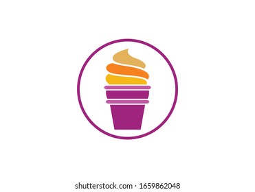 Cupcake icon vector. Stylized silhouette drawings. Bakery design logo. Sweets shop symbol template.