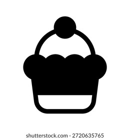 Ilustração de design de símbolo de vetor de ícone de cupcake