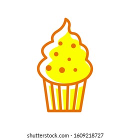 Cupcake icon vector in trendy style