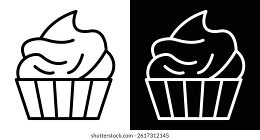 Cupcake icon vector for web and mobile app. Symbol isolated.