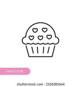 Cupcake icon for web design, menu, app, poster, ads, postcard and magazine