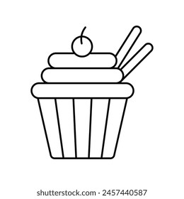 cupcake icon with white background vector stock illustration