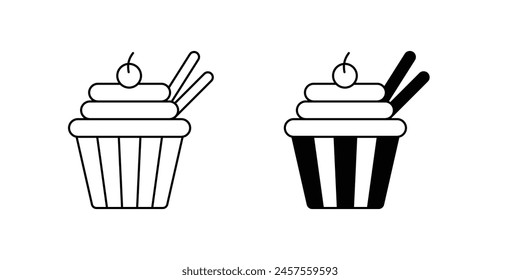 cupcake icon with white background vector stock illustration
