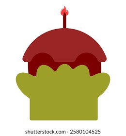 Cupcake icon in wrapper on white background
Cupcake vector icon
