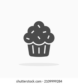 Cupcake icon. For your design, logo. Vector illustration.