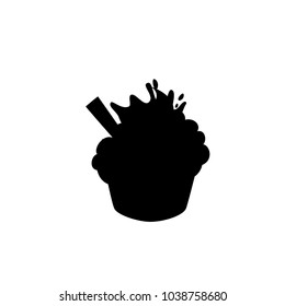 cupcake icon.black design color