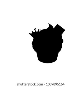 cupcake icon.black design color