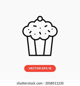 Cupcake Icon.Cute Cupcake.Cakes.Cream.Illustration of Cookies