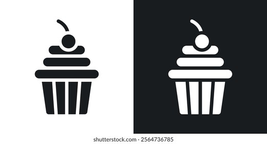 Cupcake icons in flat syle