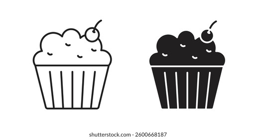 Cupcake icons graphics set vectors