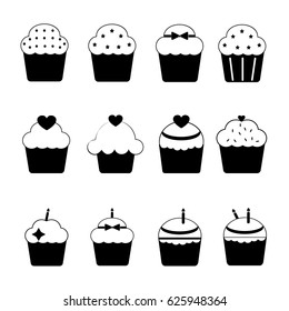 Cupcake icons set