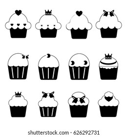 Cupcake icons set