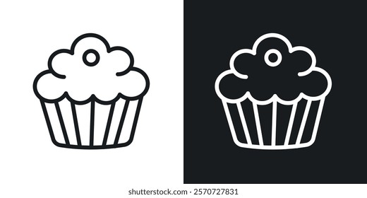 Cupcake icons set vectors on white background.