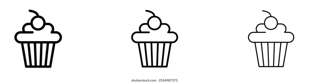 Cupcake icons in tree different stroke sizes