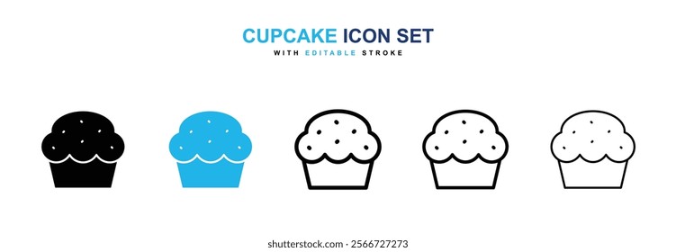 Cupcake icons vector collection pack.