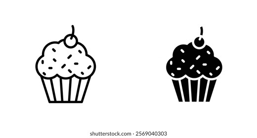 Cupcake icons vector graphic pack