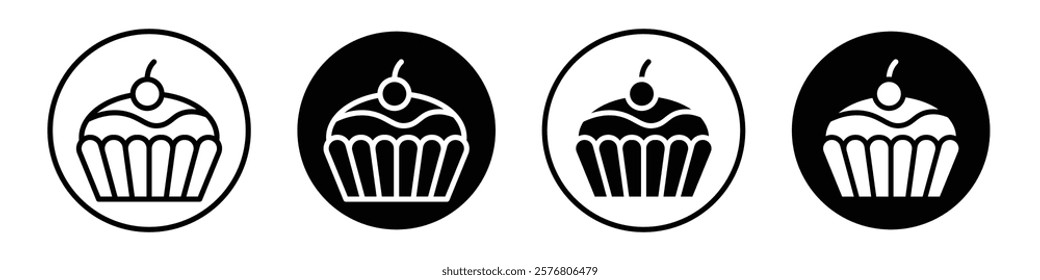 Cupcake icons vector pack for web designs