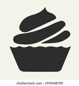 Cupcake illustration and icon. Sweet candy creme pie