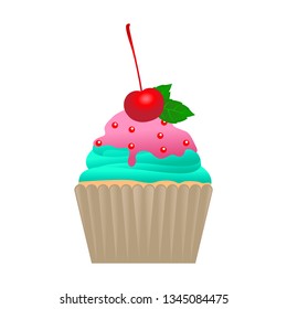 cupcake illustration  isolated on white background
