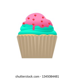 cupcake illustration  isolated on white background