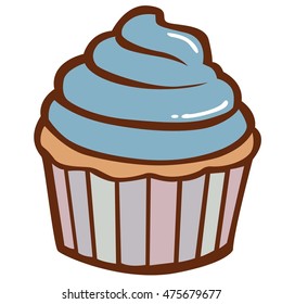 Cupcake Illustration Vector Logo Design Clip Art
