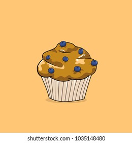 Cupcake illustration, vector muffin image