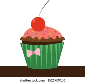 Cupcakes, Illustration, Vektorgrafik auf weißem Hintergrund.